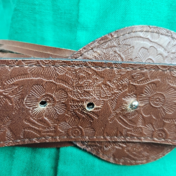 Vegan Leather Y2K Chunky Woven Belt Size L 2000s - Picture 6 of 12